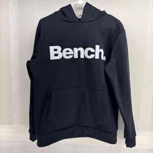 Bench Spellout Hoodie Mens Medium Black Pullover Relaxed Casual Urban Sweatshirt